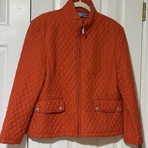 Jane Ashley Quilted Puffer Jacket in Burnt Orange